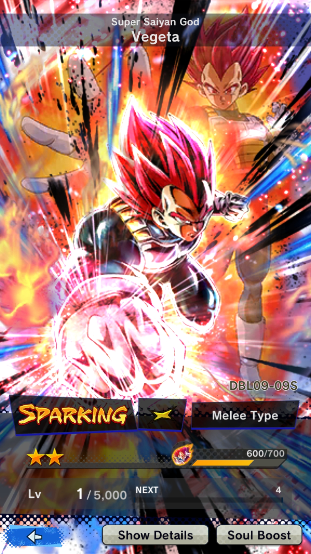 Super Saiyan God SS Vegeta (DBL13-02S), Characters, Dragon Ball Legends