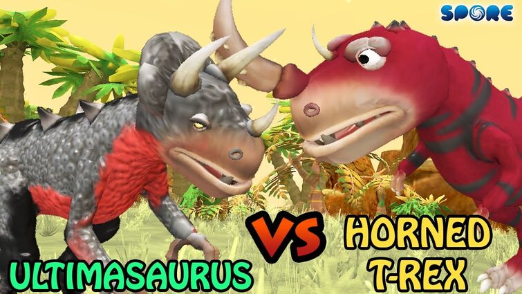 Ultimasaurus vs Horned T-Rex | Dino vs Cartoon [S2E5] | SPORE