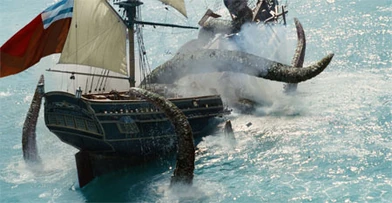 Der Krake zerstört die Edinburgh Trader