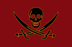 Original RAHMENLOS Piraten Flagge Karibik : : Garten