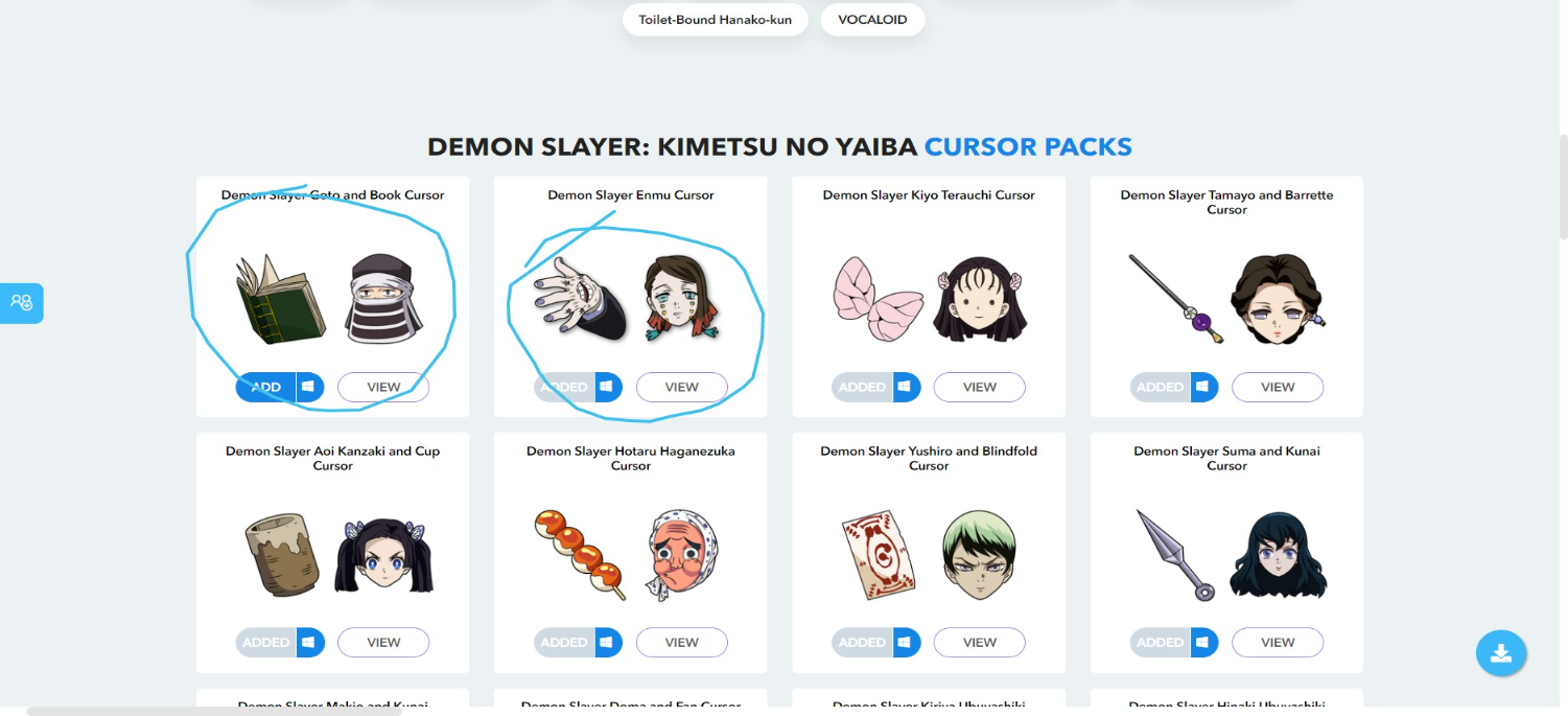 Demon Slayer: Kimetsu no Yaiba Cursor Collection - Custom Cursor