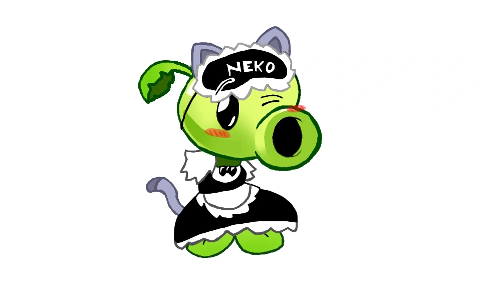 Peashooter wearing a Maid Outfit Fandom