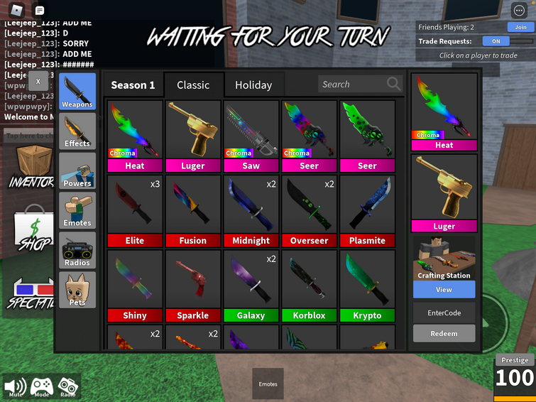 Trading my entire mm2 inventory for cash app. Current mm2 value is