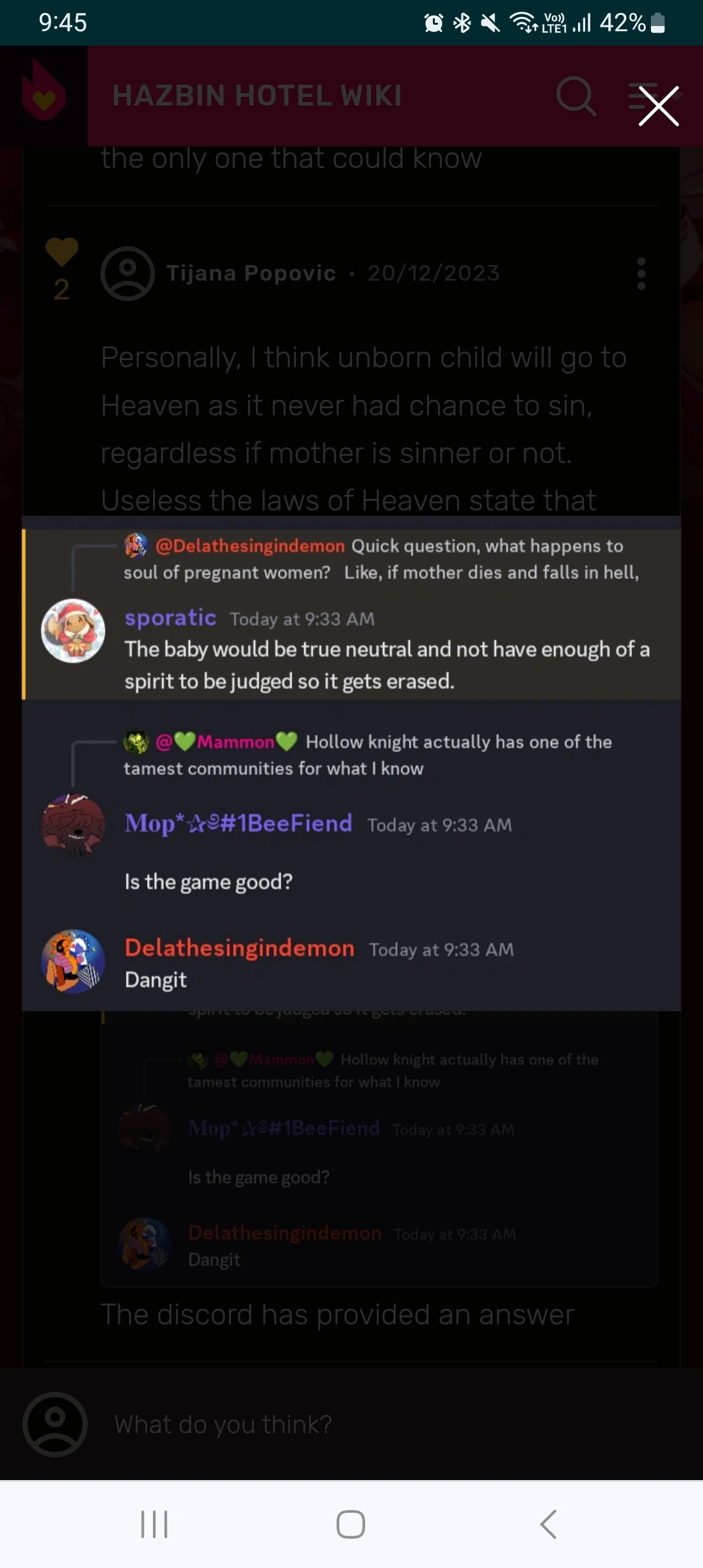 What does HH Heaven thinks of miscarriages? Fandom