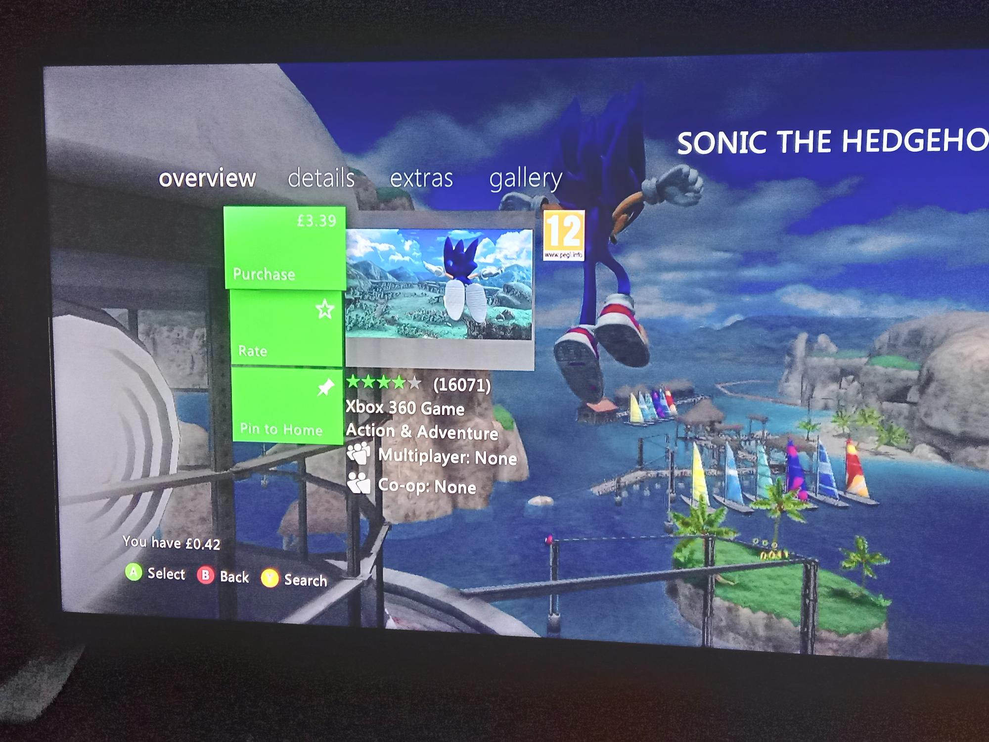 Sonic The Hedgehog has been relisted on Xbox 360 Marketplace ($5