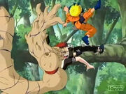 Gaara repelled by Naruto
