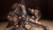 Griffin and Fox treating a wounded Keegan.