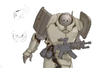 Original concept art of different Replica Heavy Armor.