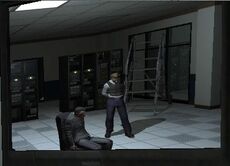 Bristol being interrogated by Morrison.