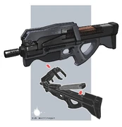 Concept art of the submachinegun.