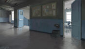 Concept art of the inside of the school.