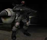 Replica Fatigue Soldier holding a 10mm HV Penetrator