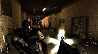 A combat sequence in Extraction Point.