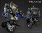 Concept Art of the Replica REV6 Powered Armor in F.E.A.R. 2.