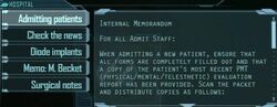 Admitting Patients