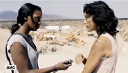 Gabi and Sierra n sight of the U.S./Mexican border (Fear the Walking Dead: Passage)