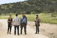 Mercedes Mason as Ofelia Salazar, Sam Underwood as Jake Otto, Michael Greyeyes as Qaletqa Walker, Justin Rain as Crazy Dog - Fear the Walking Dead _ Season 3, Episode 8 - Photo Credit: Richard Foreman, Jr/AMC