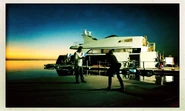 Behind the scenes, filming in the evening on The Abigail set