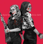 Fan art, showing Alicia Clark and a character from The 100, as she might look in Fear the Walking Dead