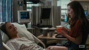 Alicia and Nick sharing breakfast at the hospital.