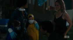 A frantic Thompson family speaking with the Clarks about Doug.