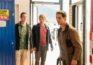 "Baby" James (Israel Broussard), Derek (Kenny Wormald) and Brandon (Kelly Blatz) in Episode 10 Photo by Richard Foreman/AMC