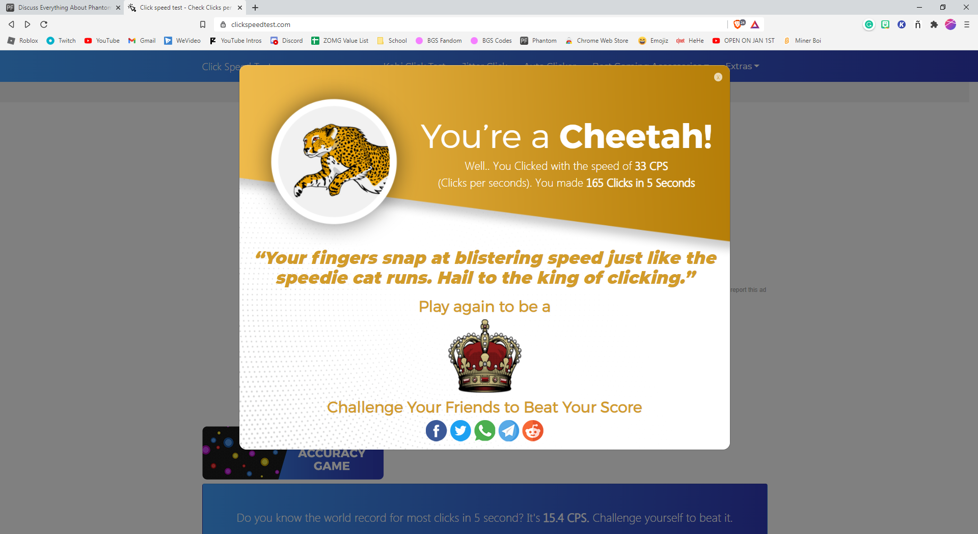 CPS Test – Check Your Clicking Speed – cpschallenge