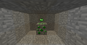 A Green Sapphire and its ore.