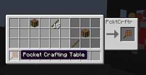 Using the Pocket Crafting table to make another Pocket Crafting Table.
