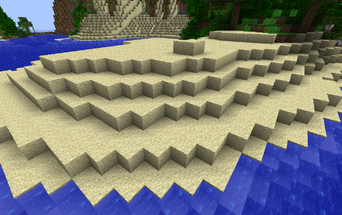 Naturally occurring sand in a beach