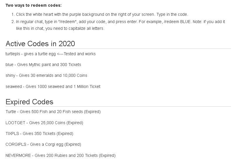 Codes Feed Your Pets Roblox Wiki Fandom - code to 1 000 years in roblox
