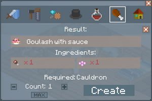 Goulash With Sauce - Crafting Screen