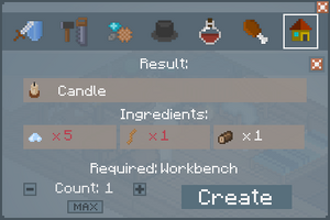 Candle - Crafting Screen