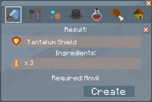 Tantalum Shield Crafting