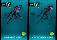 Smirking and Chthonian head artwork from the Astral Shop.