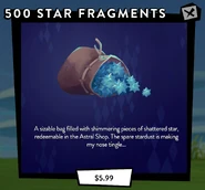Pre-purchase window for 500 Star Fragments.