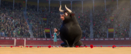 Ferdinand and Nina hearing bulls approaching