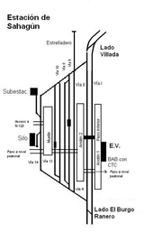 Plano de vías de Estación de Sahagún 
