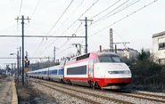 361 en el TGV 8516 Paris Montparnasse-Tarbes. Pau (Pyrénées-Atlantiques, Francia)