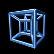 Animated GIF of a tesseract.