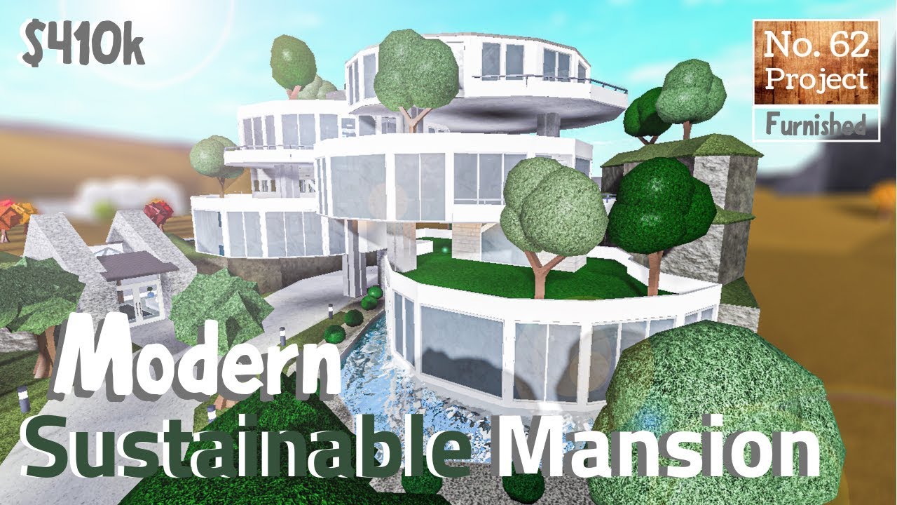 Bloxburg Hillside Contemporary Mansion House Build