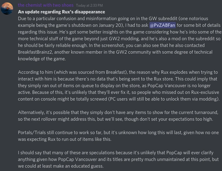 Update on Rux's Disappearance Fandom