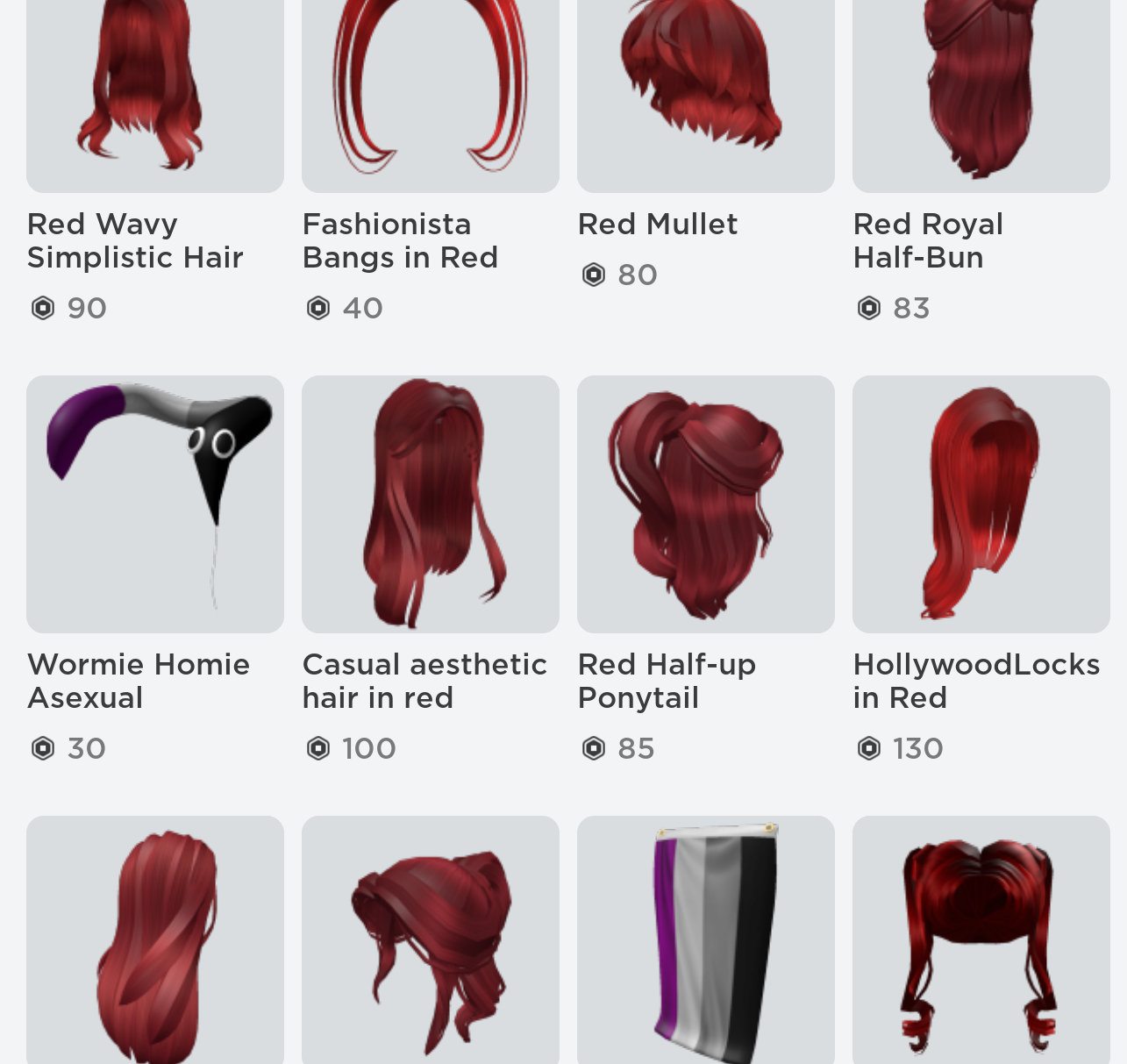 Red Wavy Girl Hair - Roblox