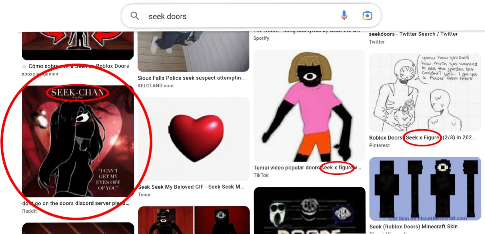 Roblox DOORS Seek Minecraft Mob Skin