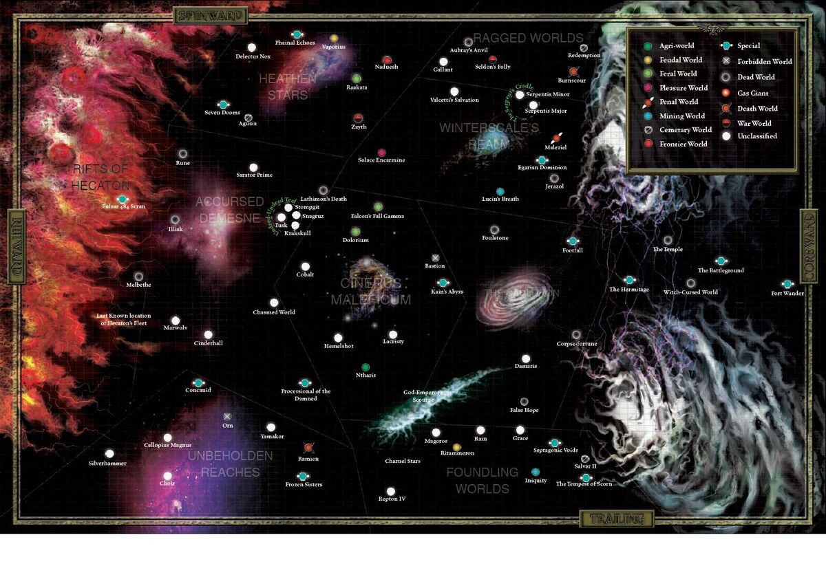 Warhammer 40000 сектор Каликсида карта
