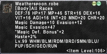 Weatherspoon Robe | FFXIclopedia | Fandom