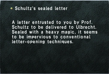 Schultz's Sealed Letter | FFXIclopedia | Fandom