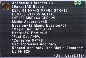 Academic's Bracers +3