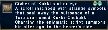 Cipher of Kukki's alter ego