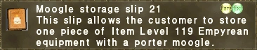 Moogle storage slip 21
